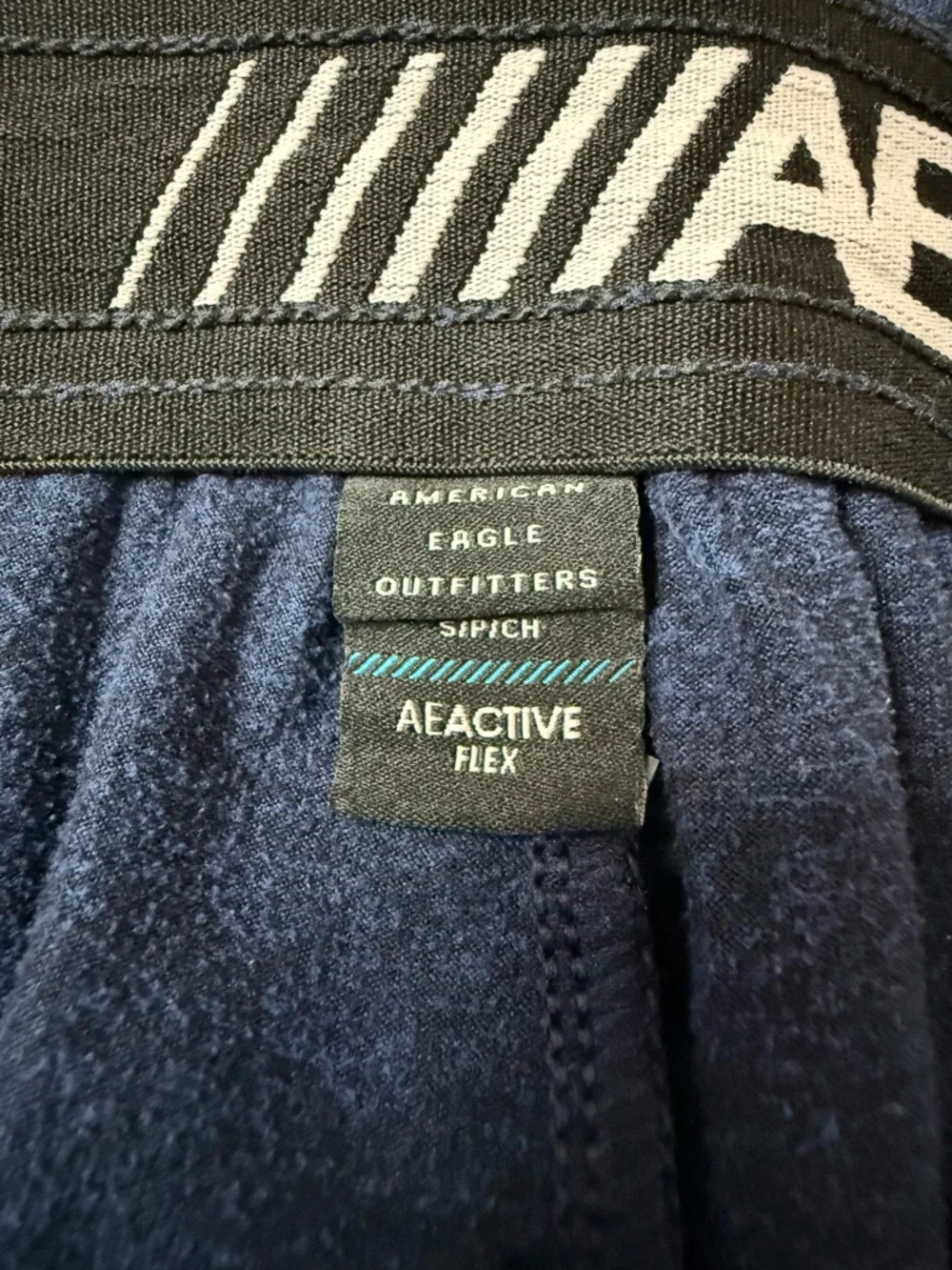 American Eagle AE Active Flex Athletic Shorts Heathered Navy Blue Size S